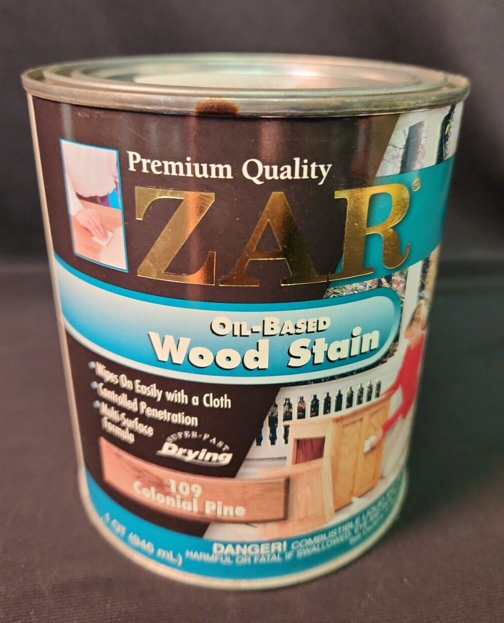 Zar Oil-Based Interior Wood Stain 1 Quart Qt 109 Colonial Pine *New*