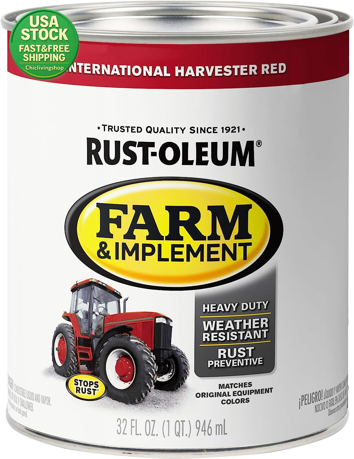 Farm Implement Enamel Paint International Harvester Red Quart