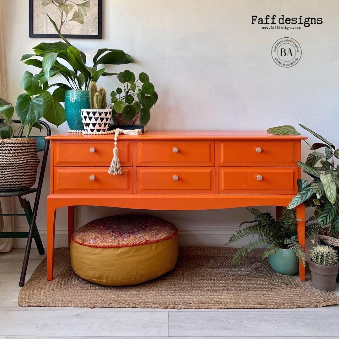 Florida Orange (vibrant orange) – Chalk Paint – Dixie Belle Paint (4 sizes)