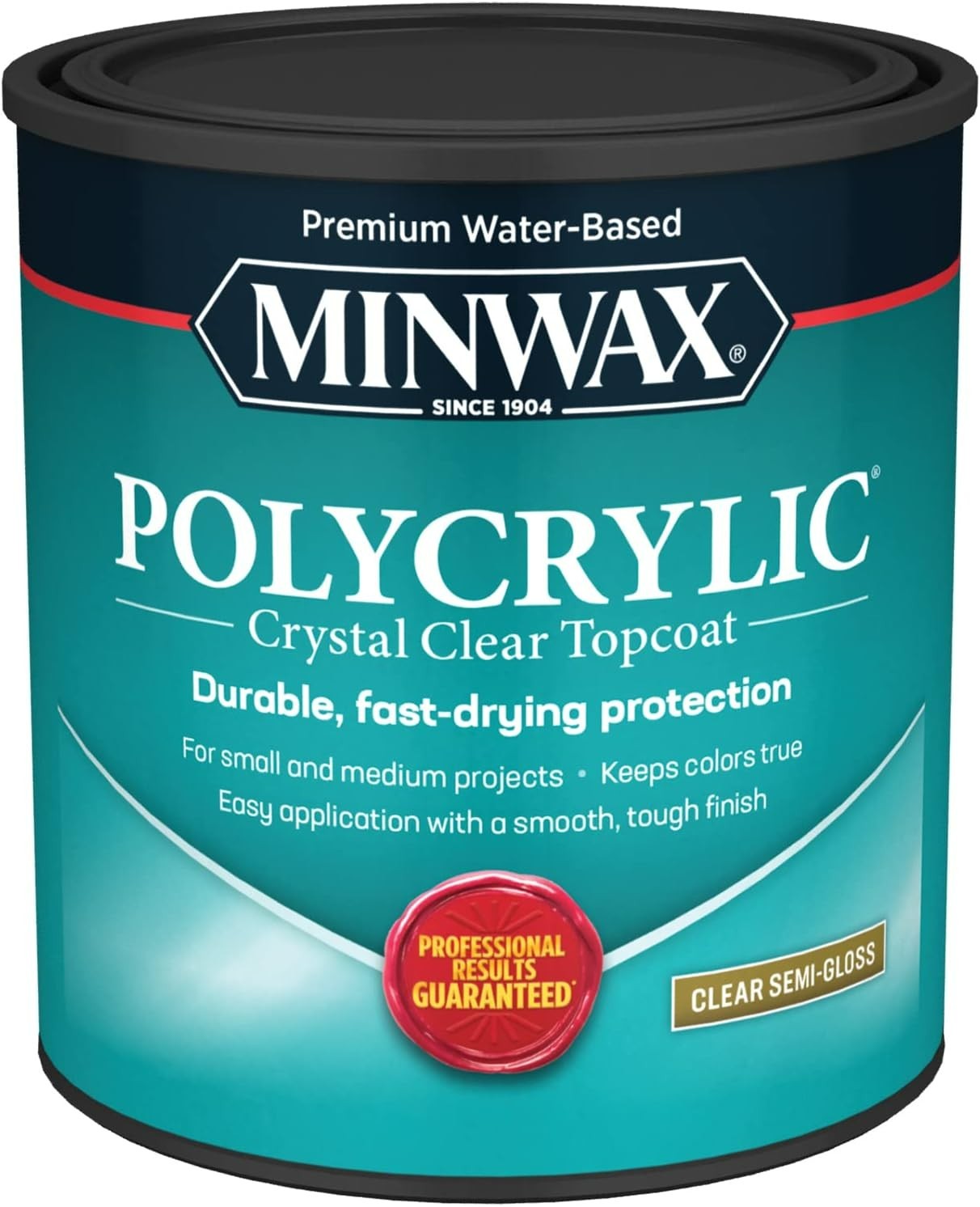 Minwax 1 Qt Clear Polycrylic Water-Based Protective Finish Semi-Gloss