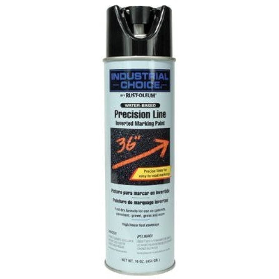 Marking Spray 17 Oz Black, Water-Based, Rust-Oleum 1875838 Precision Line (6-PK)