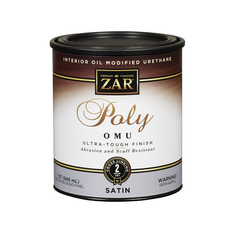 ZAR 36212 Ultra Max Indoor Satin Clear Fast Dry Waterborne Oil Polyurethane 1qt.
