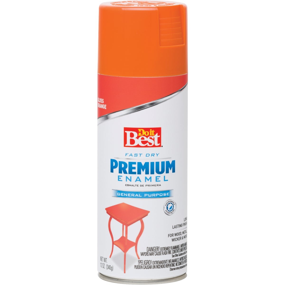 Do it Best Premium Enamel 12 Oz. Gloss Spray Paint, Orange 203443D SIM Supply,