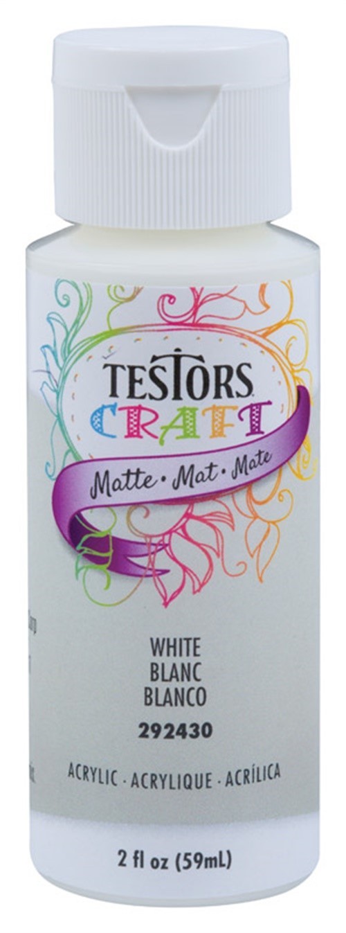 Rust-Oleum Testors Craft White Water-Based Paint Interior 2 oz (Pack of 6)