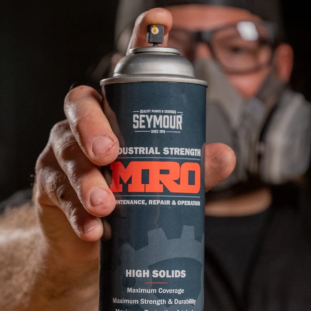 High Solids Spray Paint Flat Black 16oz for Industrial MRO Durable Coating