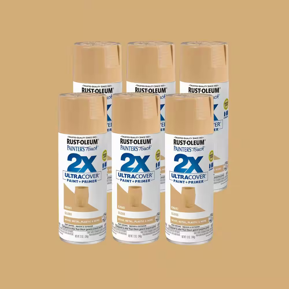 12 Oz. Gloss Khaki General Purpose Spray Paint (6-Pack)