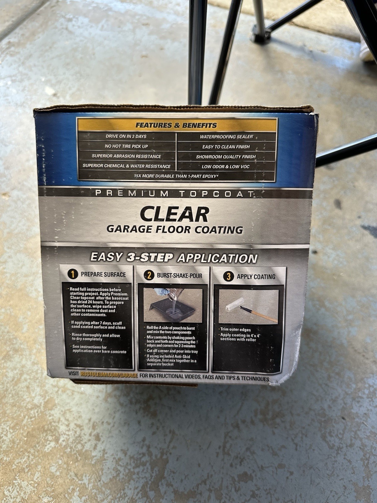 New Rust-Oleum 292514 EpoxyShield Clear Coat 90 oz. Up to 2.5 car garage