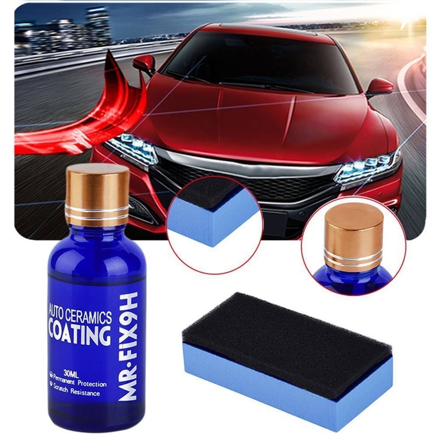 Malcm High Gloss Ceramic Car Coating Kit, Anti-scratch Car Polish Exterior Ca…