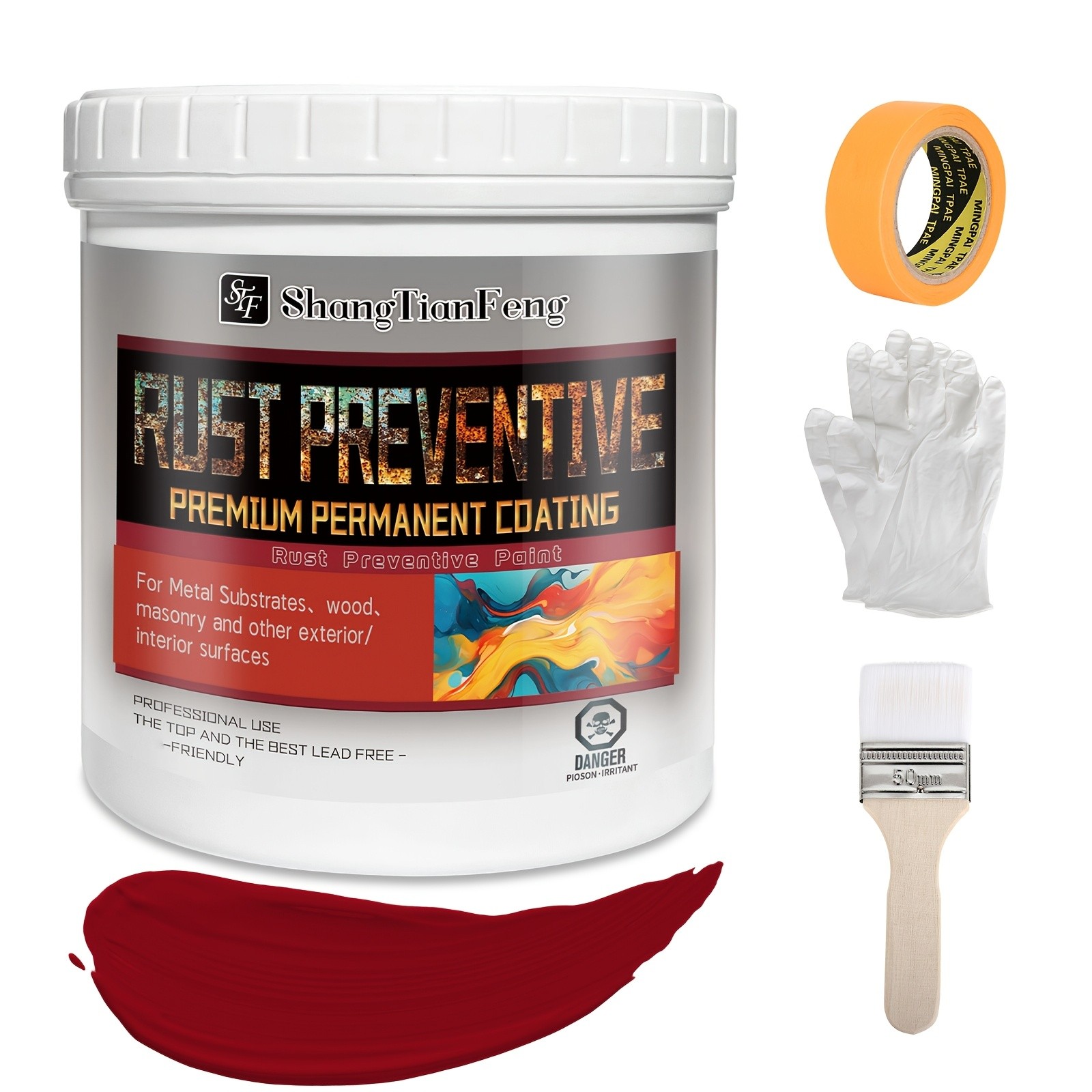 Rust Proof Paint Kit, All-in-1 Rust Converter & Metal Primer, Ideal for Auto
