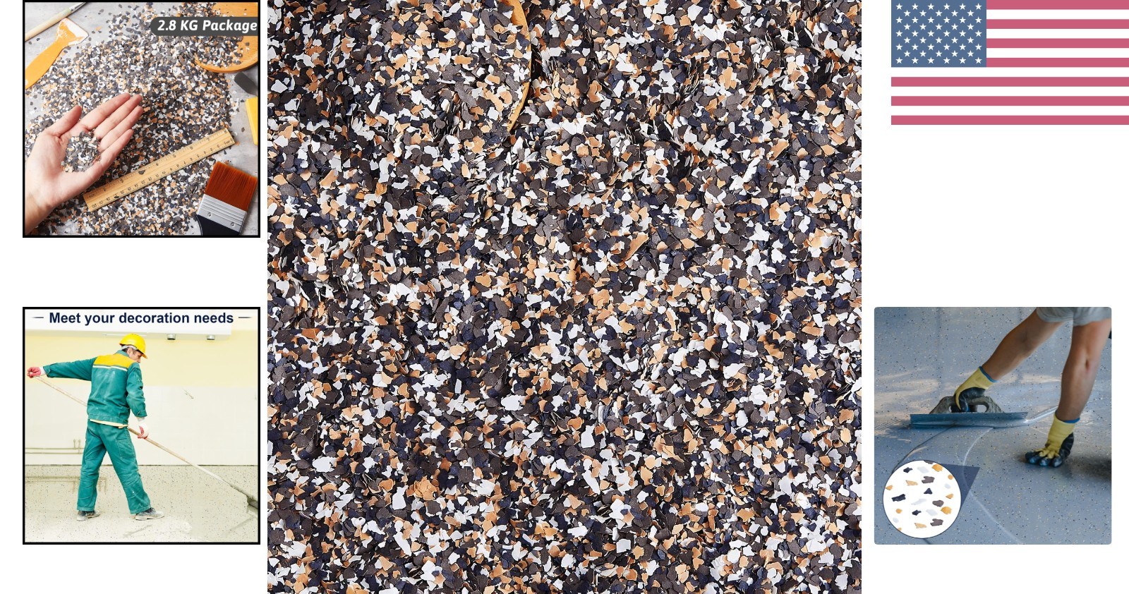 2.8kg Decorative Color Chips for Stylish Garage Floors & Walls – Gloss Finish