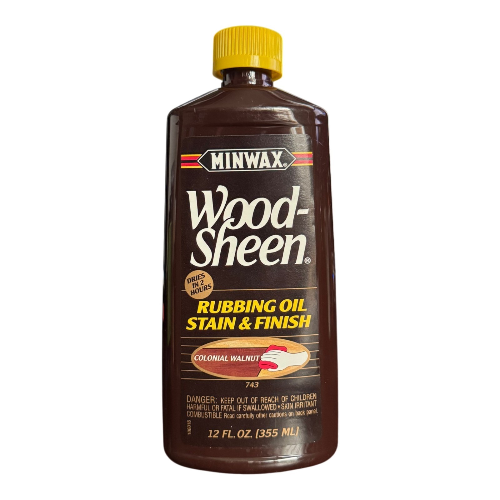 Minwax Wood Sheen Colonial Walnut 743 Rubbing Oil Stain 12oz YELLOW CAP Sealed