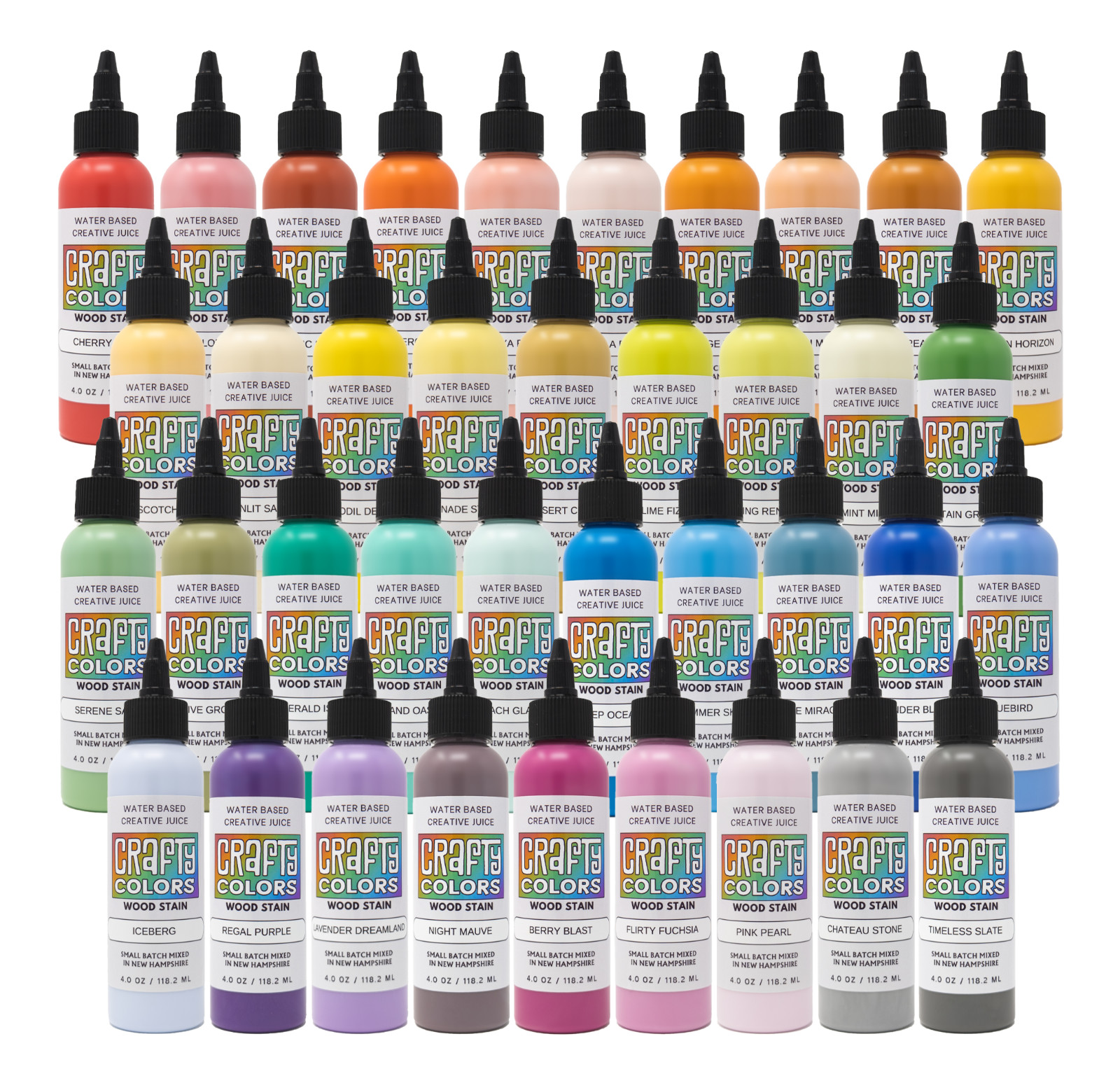 Crafty Colors Vibrant Water Based Wood Stains – Choose your colors – 39 options