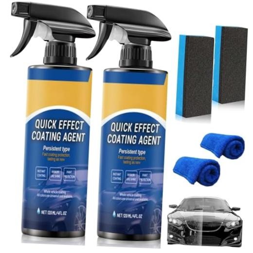 2 PCS Car Coating Spray, Quick-Acting Nano Coating Agent, Waterless Wash