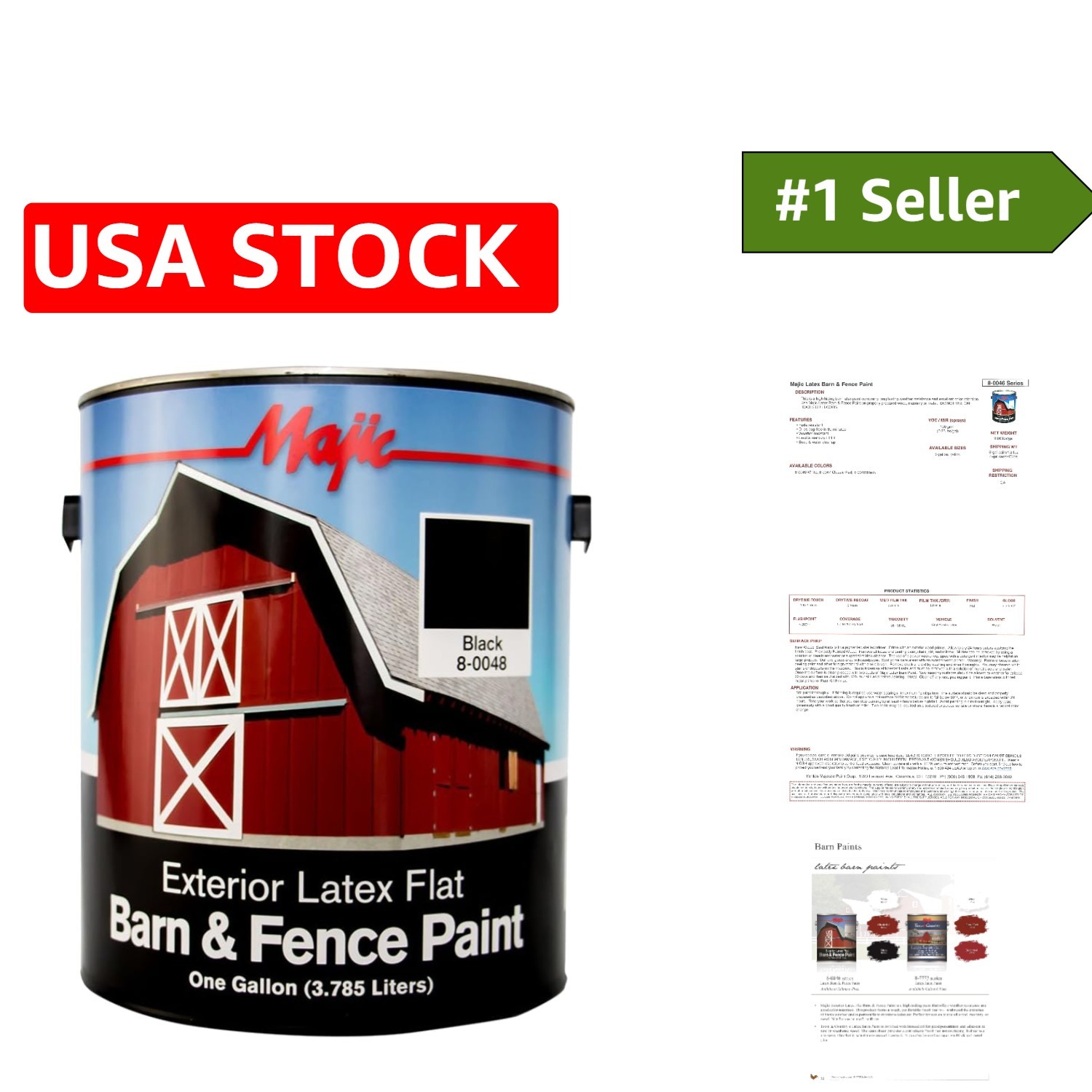 1-Gallon Fade Resistant Black Latex Barn & Fence Paint for Outdoor Excellence