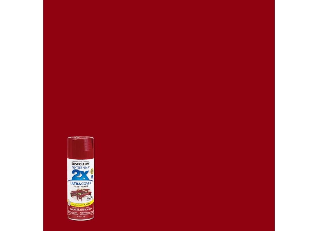 PAINTER’S Touch Gloss Spray Paint, Gloss, Colonial Red, 12 oz, Aerosol Can
