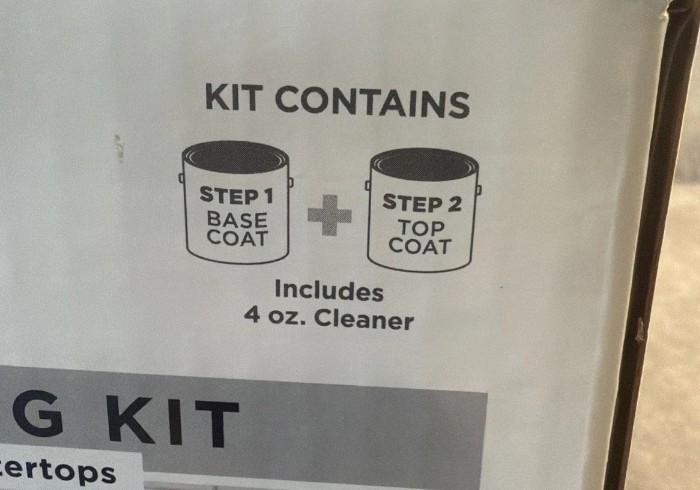 Rust-Oleum 384962 Home Countertop Kit Ultra White Tint Base with Satin Top-Coat