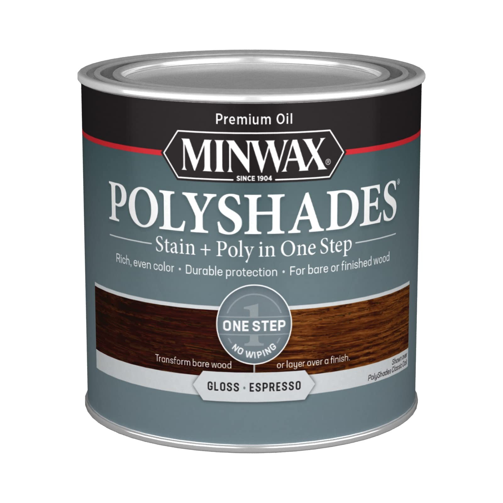 Minwax PolyShades Dark Brown 1/2 Pint Wood Stain and Polyurethane Finish