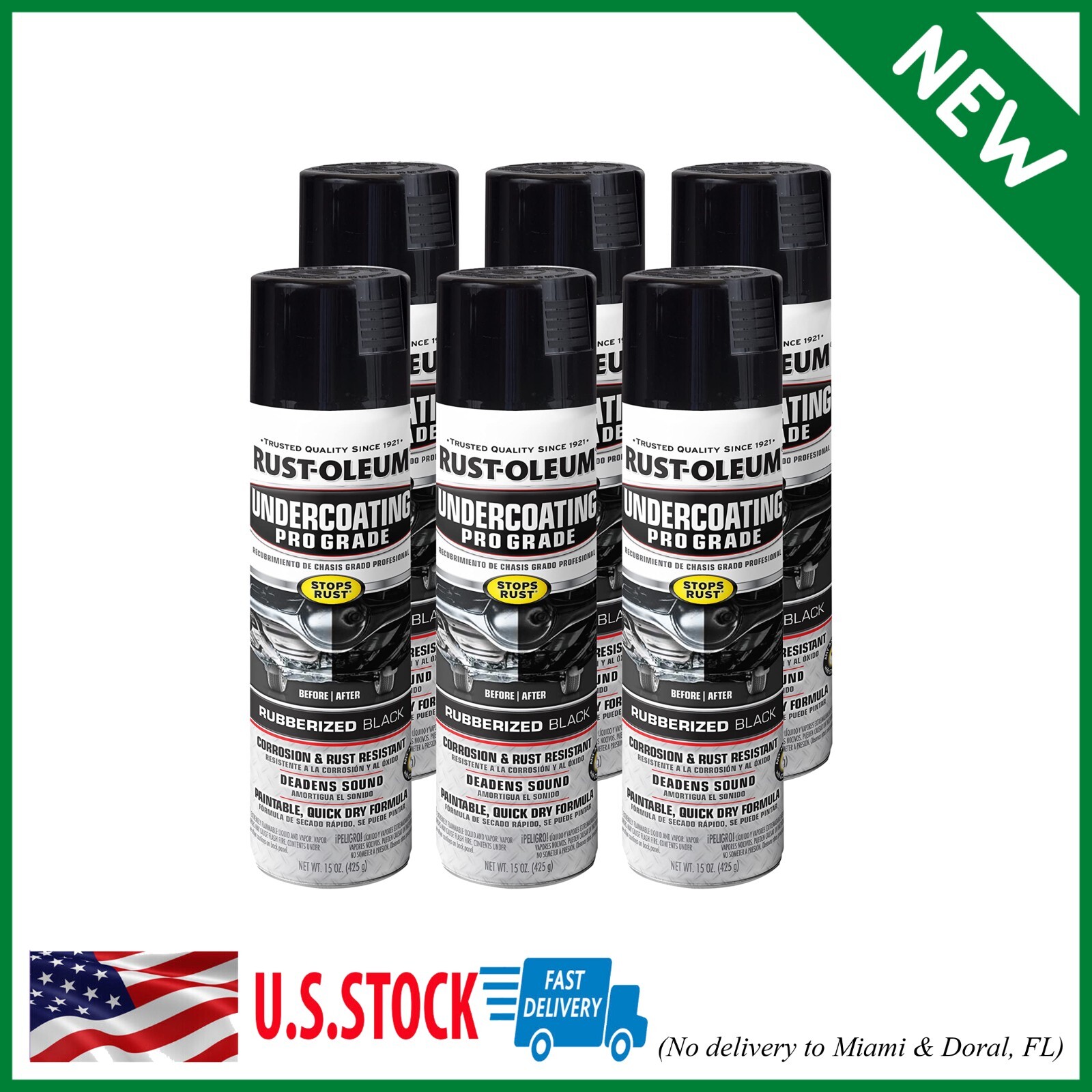 Rust-Oleum 248656 Professional Grade Undercoating Spray, 15 Ounce (Pack of 6)