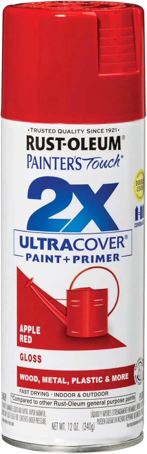RUST-OLEUM PAINTERS TOUCH Poppy Red Spray Paint + Primer 2x Ultra Cover 12 oz