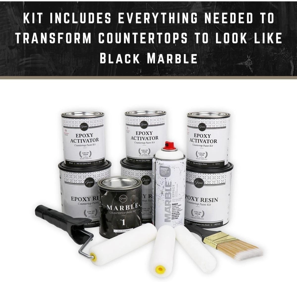Black Marble Effect Epoxy Kit – Easy Application