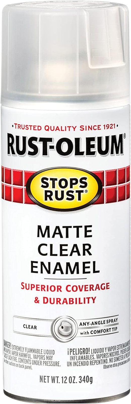 Rust-Oleum 285093 Stops Rust Spray Paint, Matte Clear 12 Oz