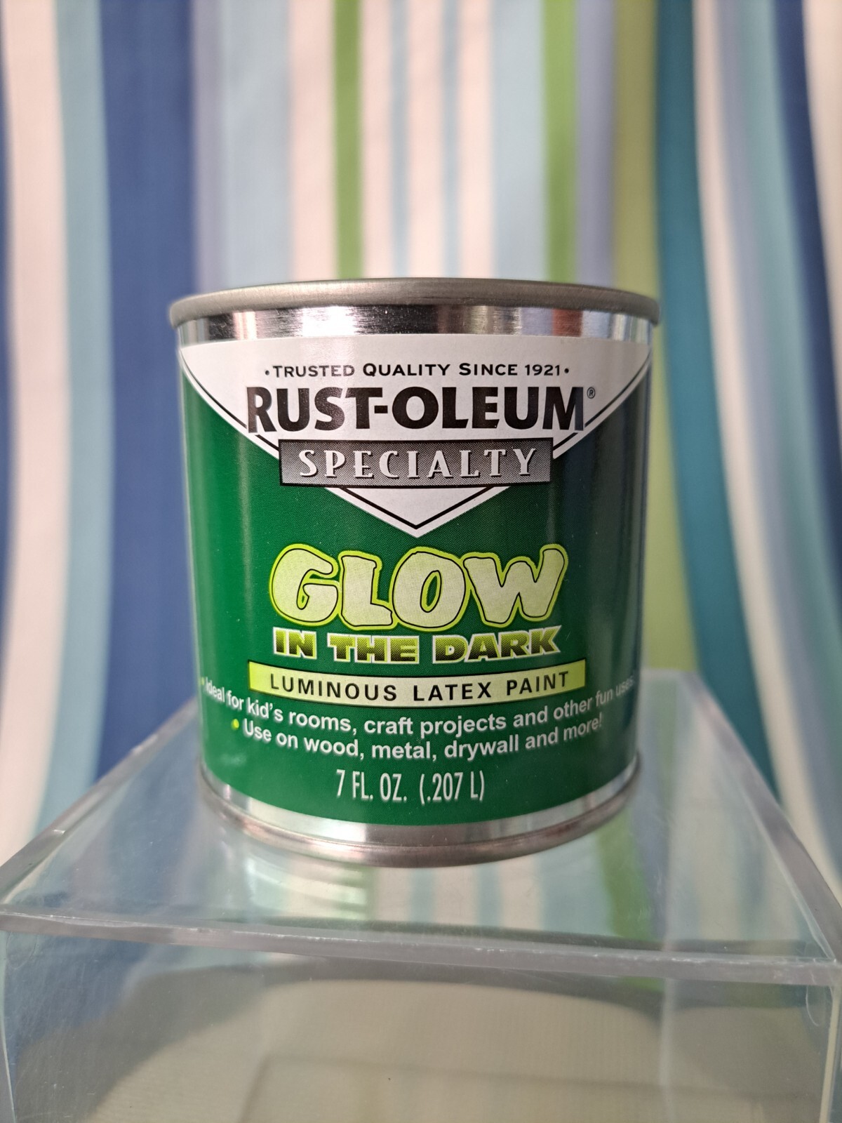NOS 2004 RUST-OLEUM SPECIALTY GLOW IN THE DARK LUMINOUS LATEX PAINT CAN BIN09