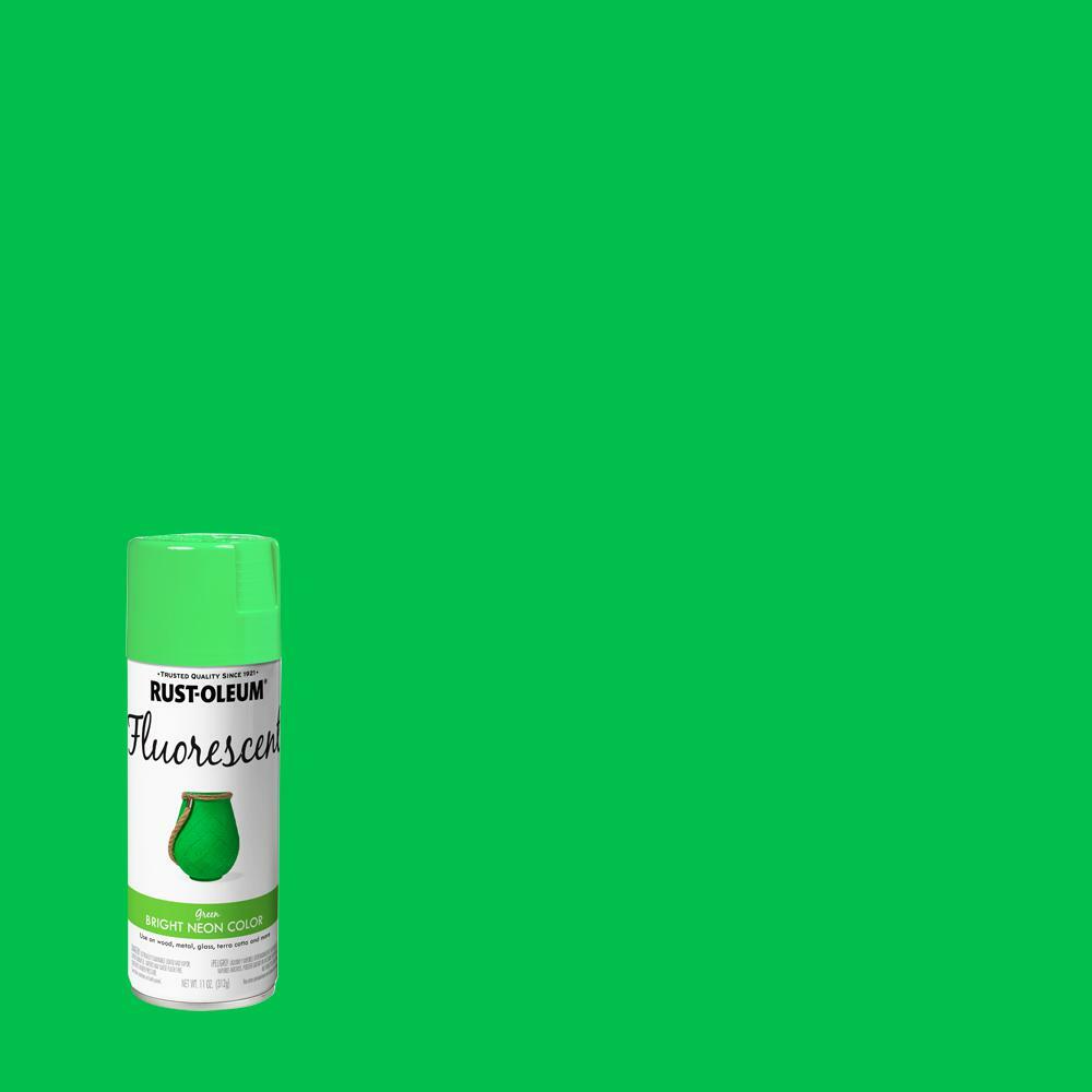 Rust-Oleum FLUORESCENT GREEN SPRAY PAINT Bright Neon Color HIGH VISIBILITY FINIS