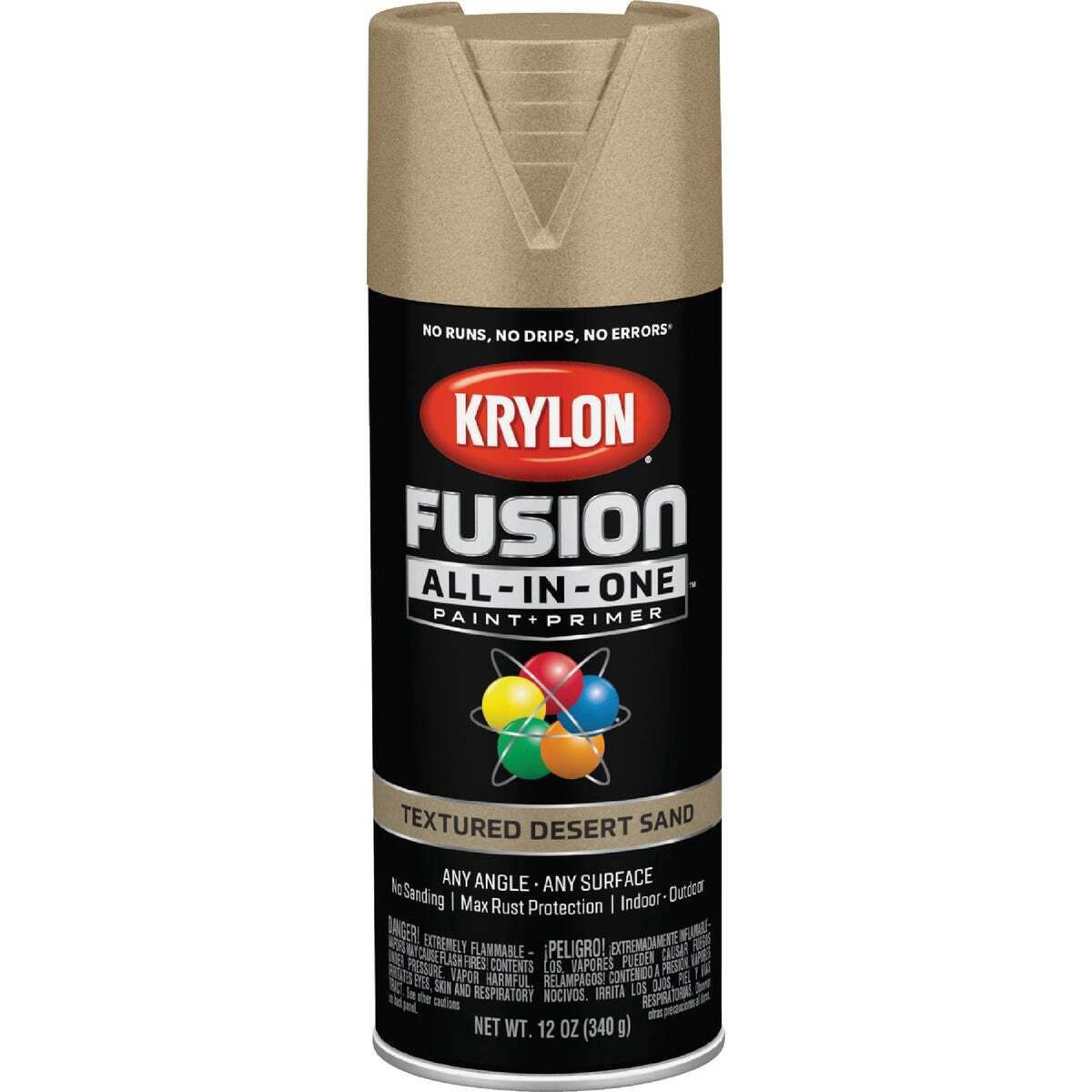 Fusion Primer and Spray Paint, Textured, Desert Sand, 12 oz, Aerosol Can