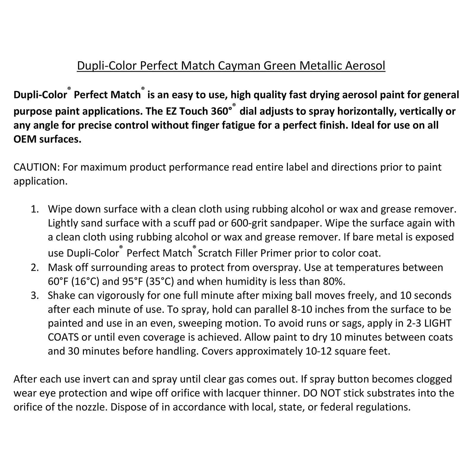 Dupli-Color EBFM03287 Perfect Match Automotive Spray, Ford Cayman Green…