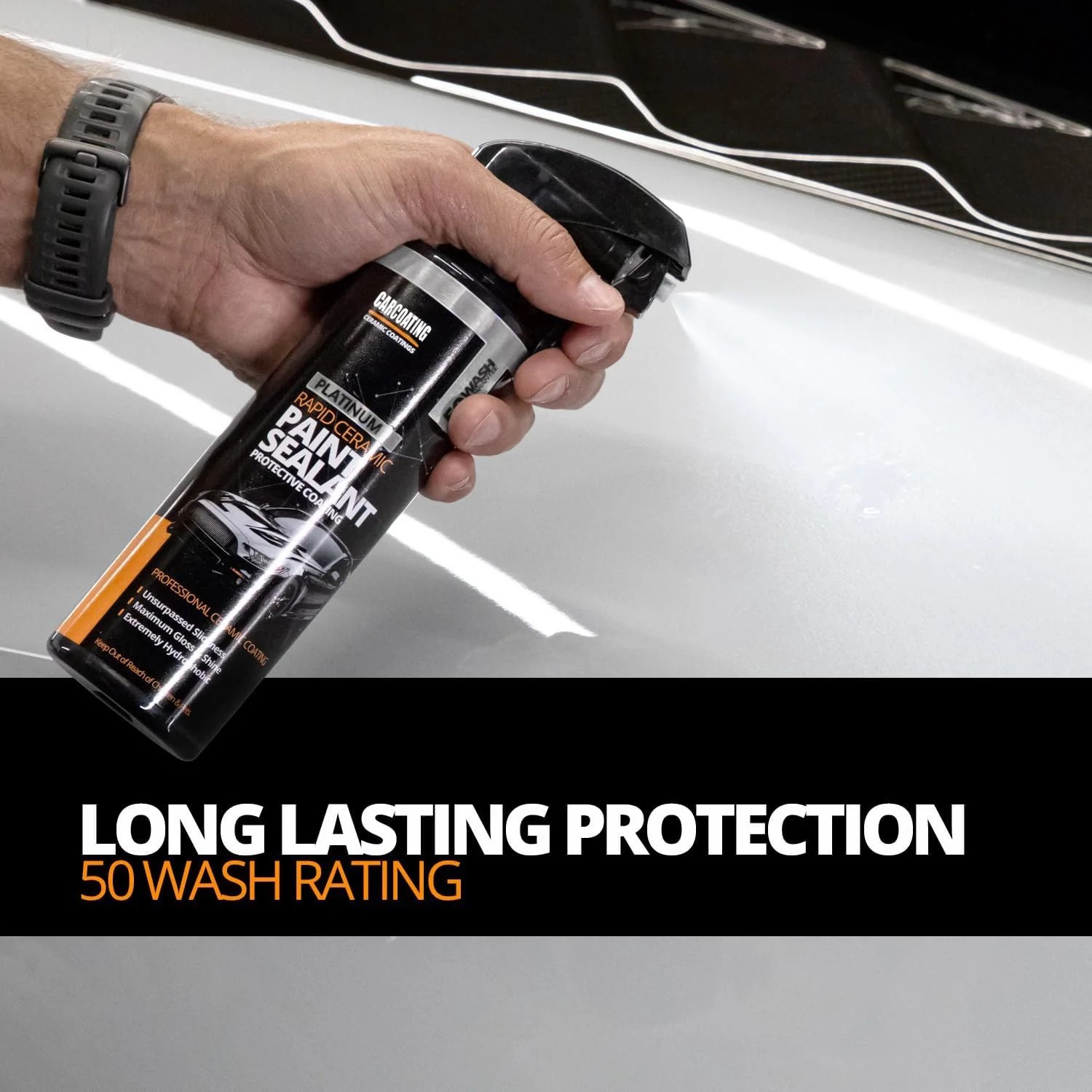 CERAKOTE® Platinum Rapid Ceramic Paint Sealant Spray – 14 oz. – 50 Wash Rating –