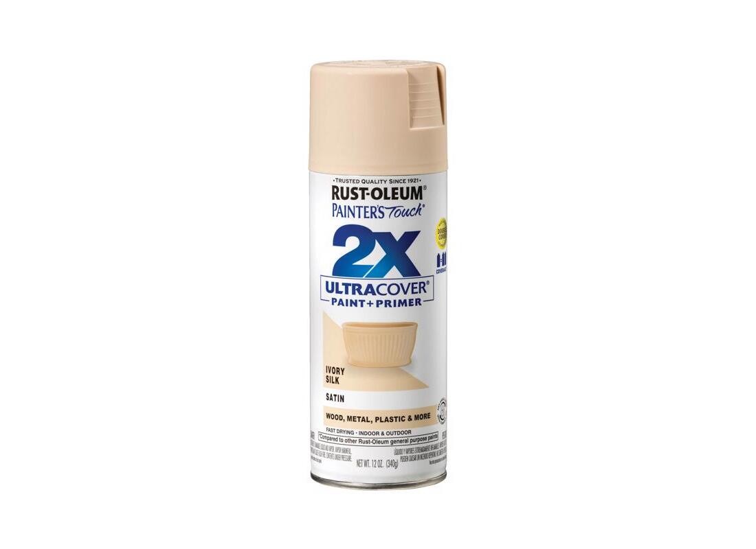 PAINTER’S Touch Satin Spray Paint, Satin, Ivory Silk, 12 oz, Aerosol Can