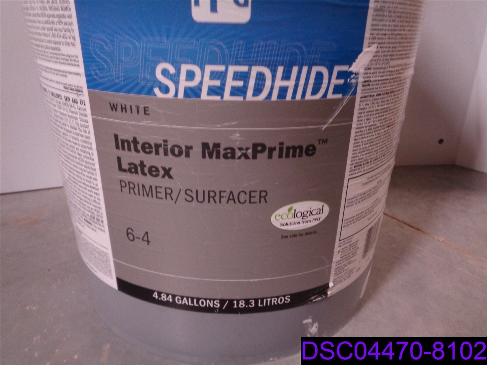 PPG Speedhide Interior Latex White Primer Paint 4.84 Gallon