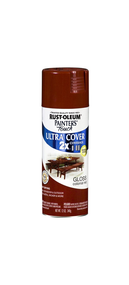 PAINTER’S Touch Gloss Spray Paint, Gloss, Colonial Red, 12 oz, Aerosol Can