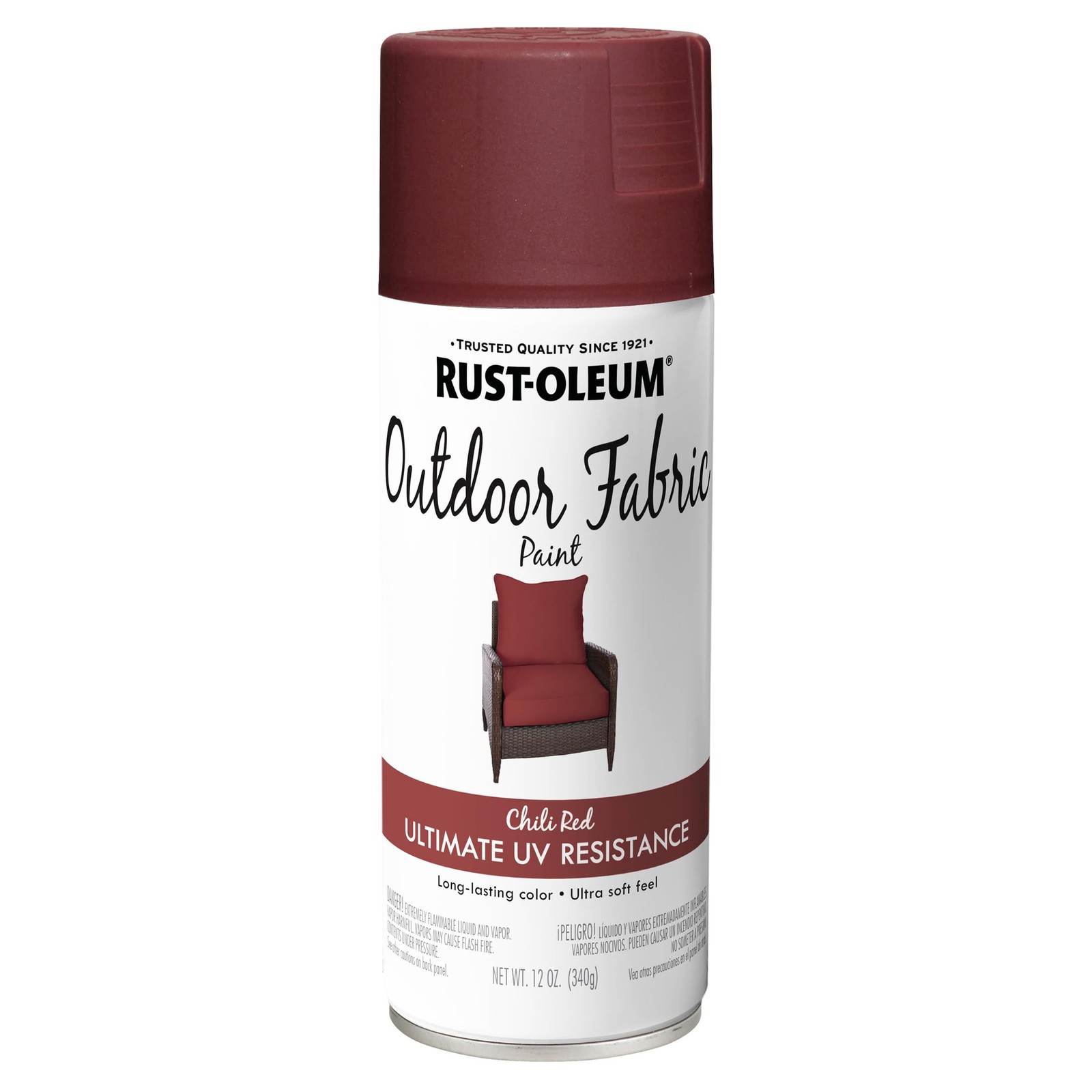 Rust Oleum Outdoor Fabric Spray Paint 12 Ounce Chili Red Durable Flexible Finish