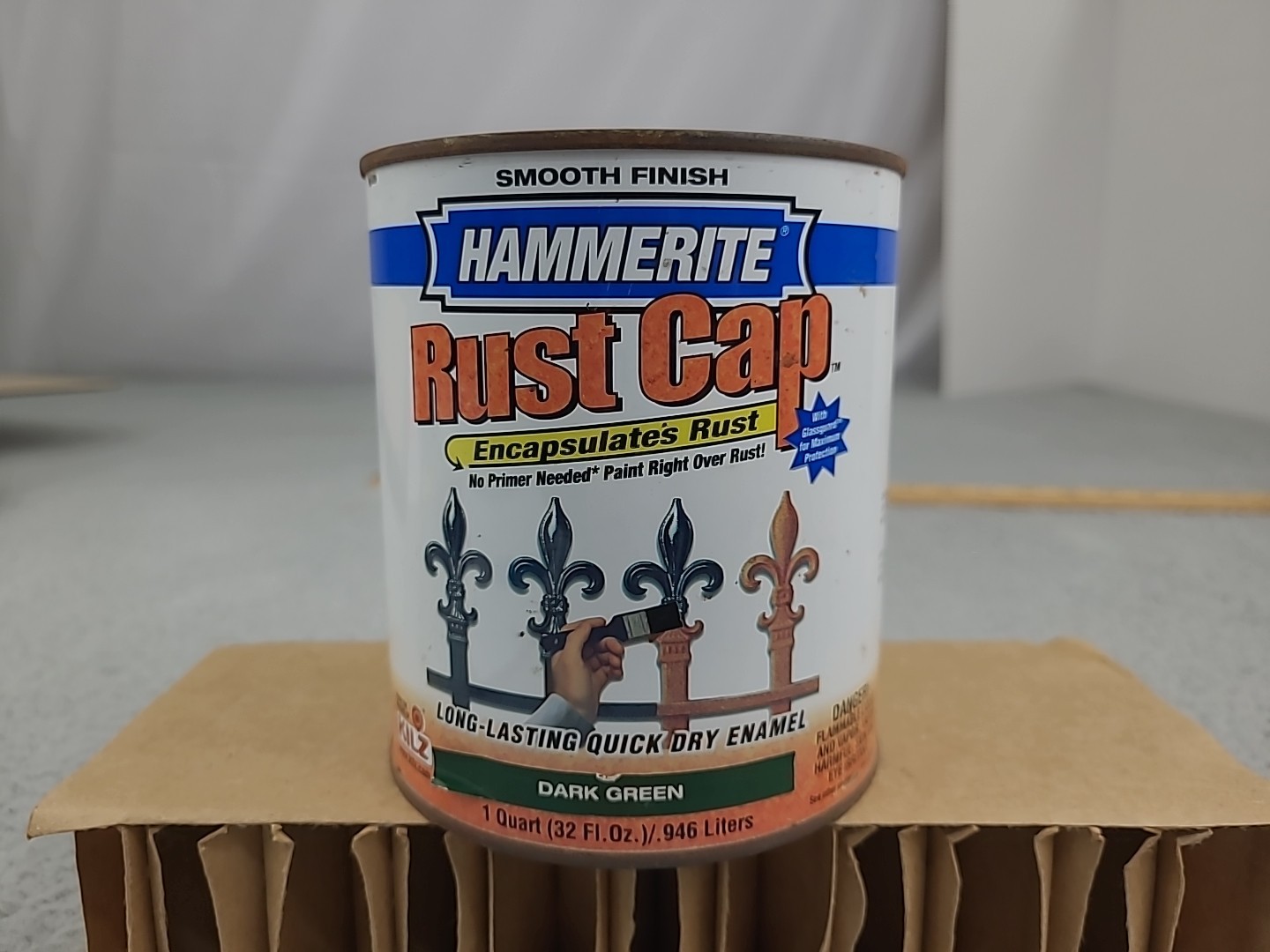 1x READ Hammerite Rust Cap Smooth Dark Green Quart 32 Oz Kilz Primer Paint