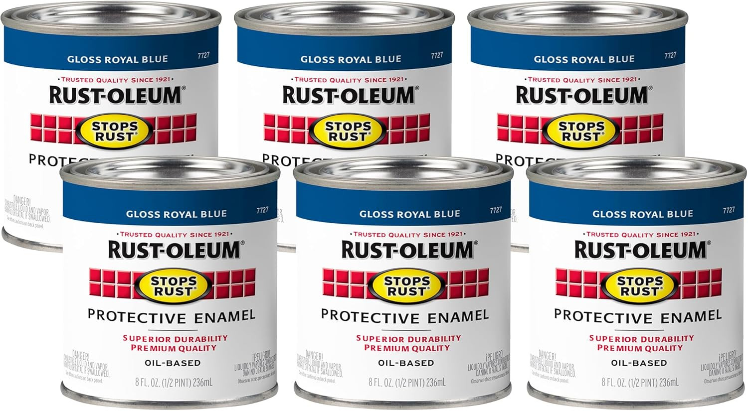 7792730 Stops Rust Brush on Paint, Half Pint, Gloss White (Pack of 1)