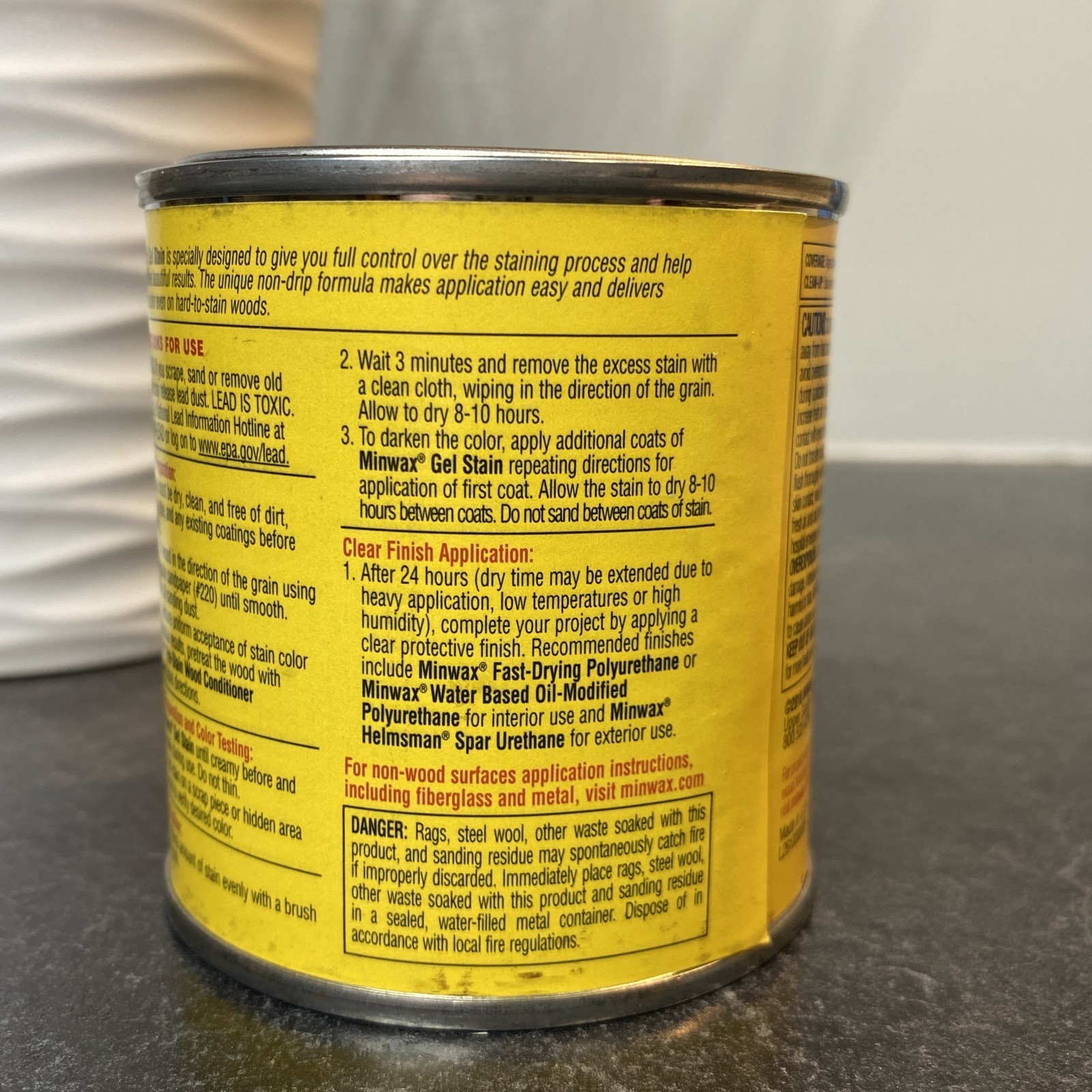 NEW Minwax Gel Stain HICKORY 1/2 Pint 8 oz Non Drip Formula