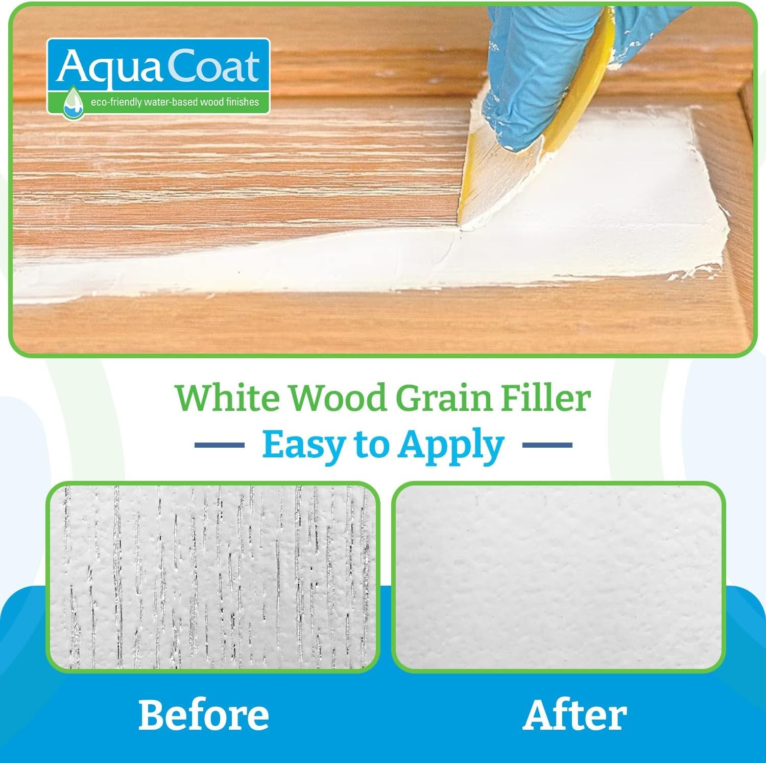 Water-Based White Cabinet Wood Grain FillerGel – Fast Drying, Low OdorWhite Wood