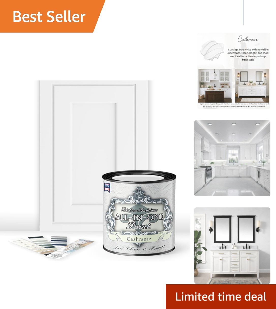 Durable ALL-IN-ONE True White Paint – Fast Drying, Quart for Multi-Surface Use