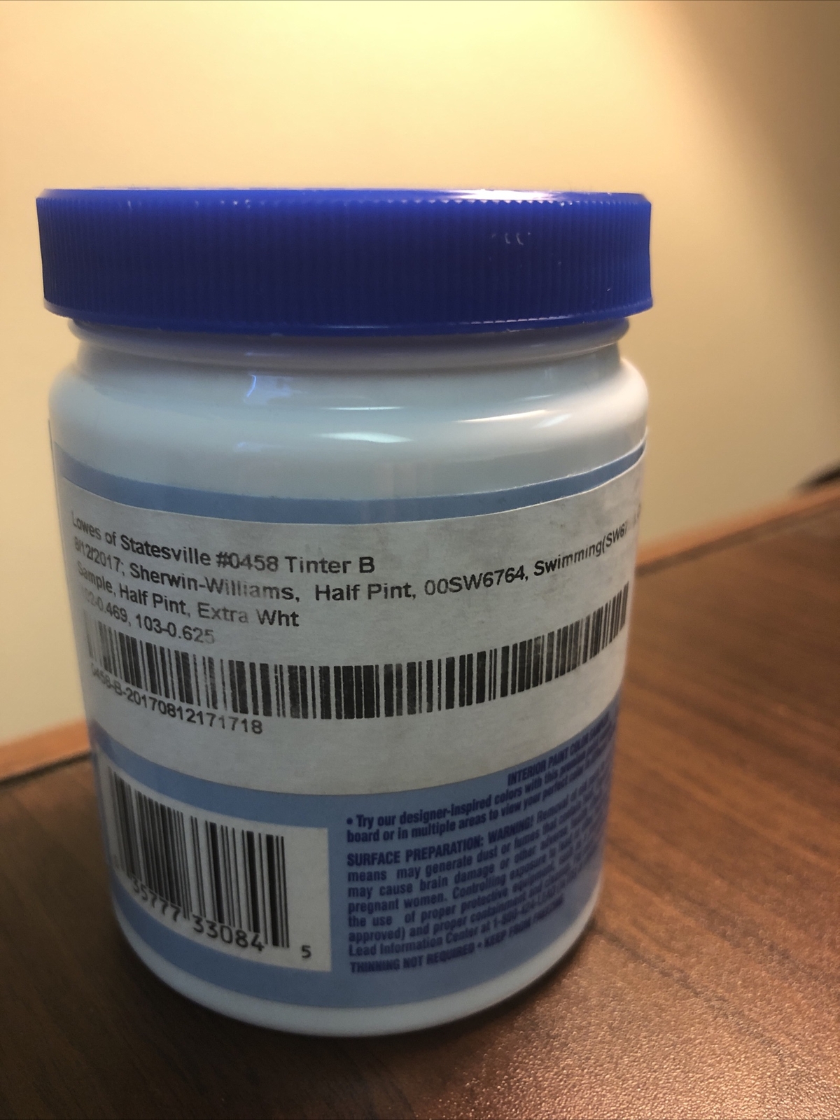 Sherwin Williams HGTV Paint Color Sample Satin – Swimming 6764 Blue 7.75 FL Oz