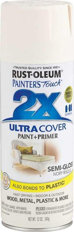 CASE OF (6) RUSTOLEUM 249860 ULTRA COVER 2X SEMI GLOSS IVORY BISQUE SPRAY PAINT