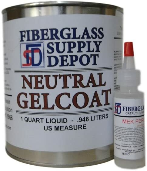 Neutral Gelcoat no Wax & 15cc MEKP – Quart