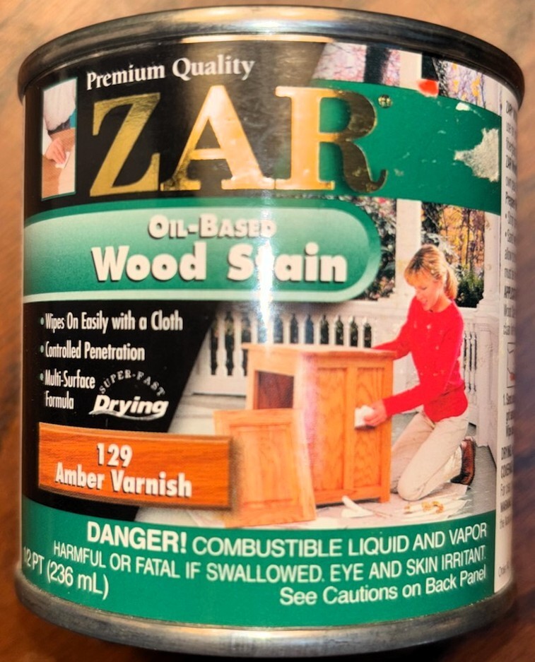 Zar Interior Stain, 129 AMBER VARNISH, 1/2 pint