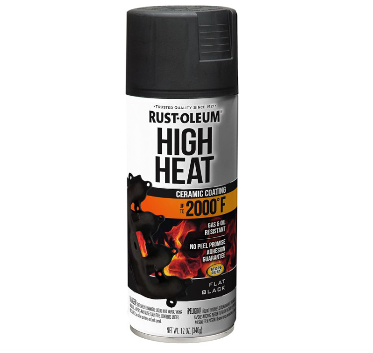 HIGH HEAT Flat Black Automotive Spray Paint Oil Resistant Exhaust Engine Enamel
