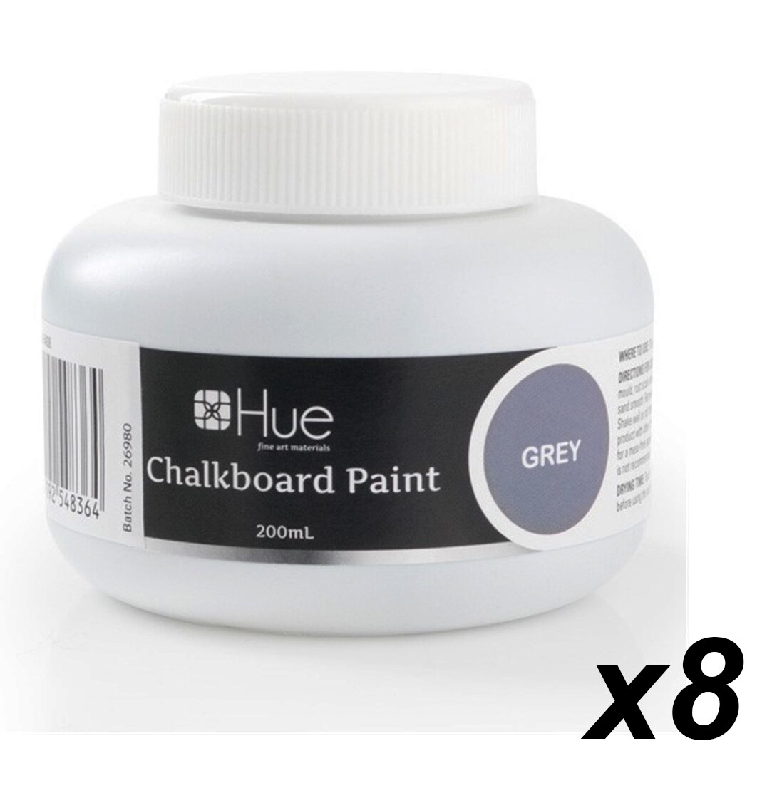 8 x 200ml Jars GREY Chalkboard / Blackboard Paint