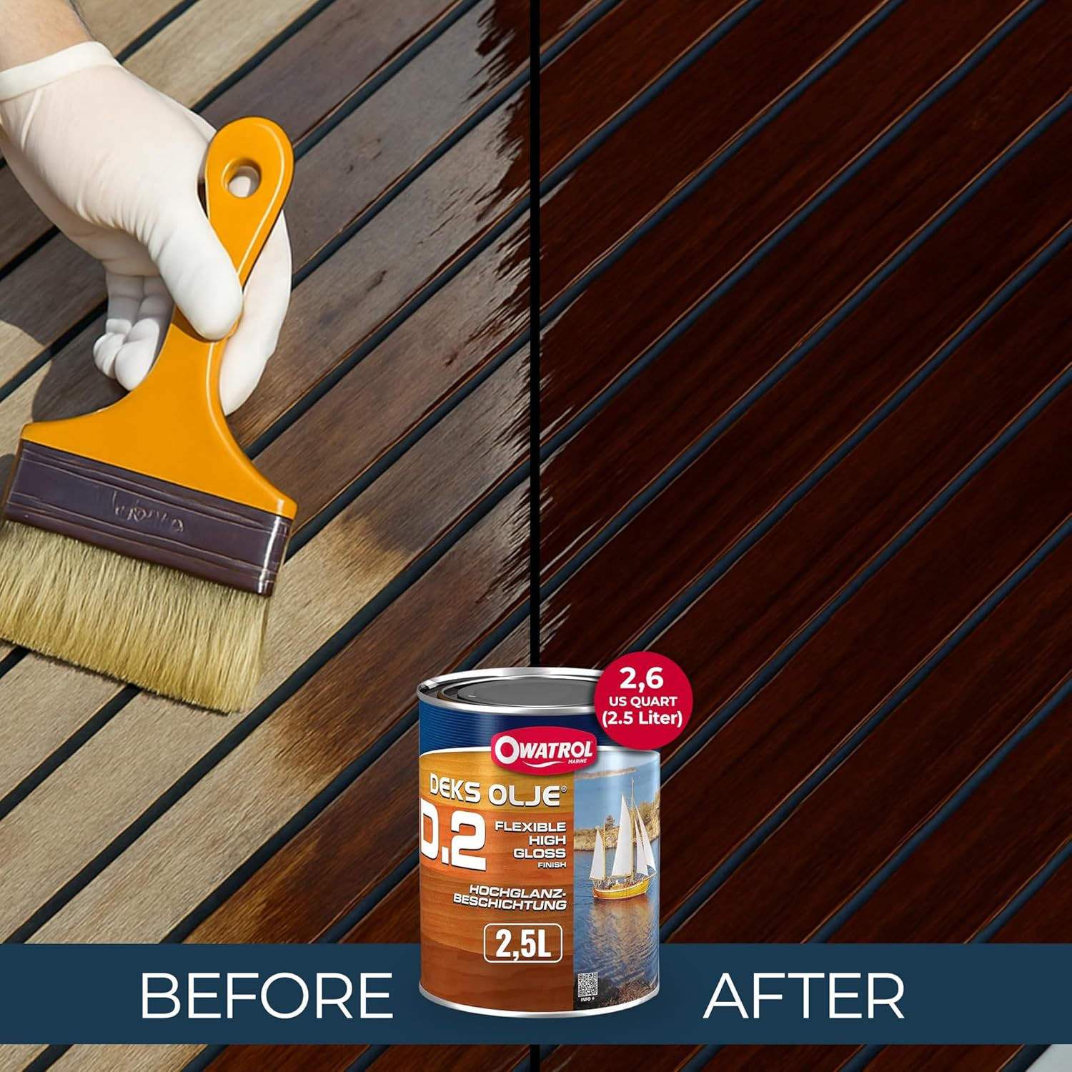 Deks Olje D2 Marine Varnish – High Gloss for Wood & Metal Surfaces