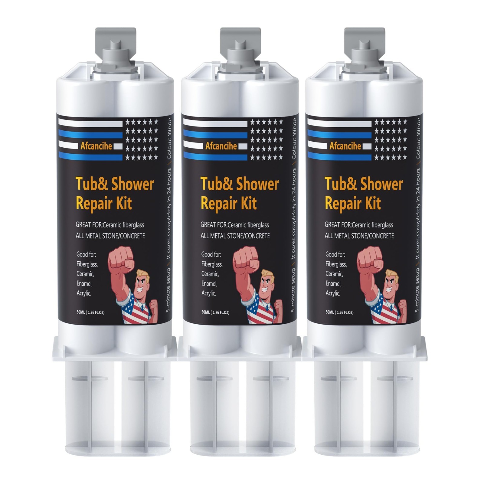 White Tub Repair Kit for Porcelain, Ceramic, Fiberglass & Acrylic – 5.28oz