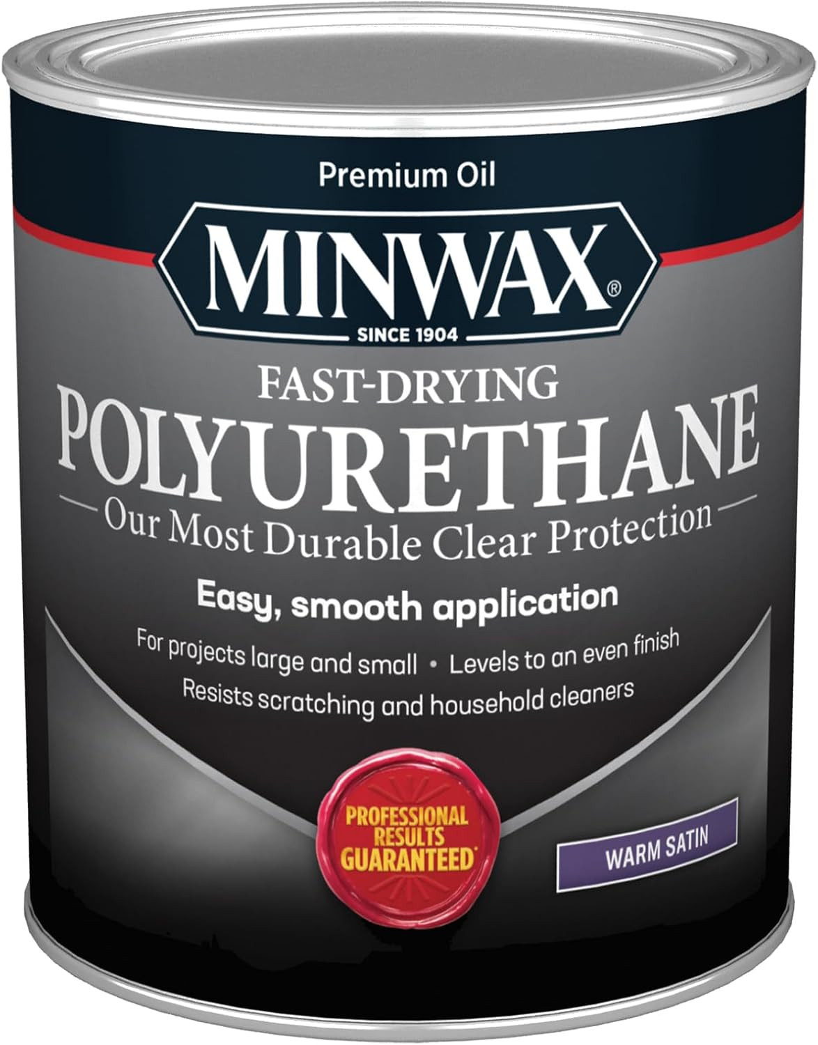 Fast Drying Polyurethane Protective Wood Finish, Warm Satin, 1 Quart