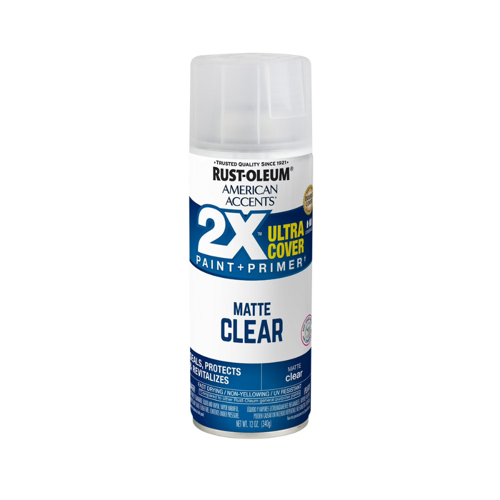 6 Pack Rust-Oleum 2X Clear Spray Paint, Matte Ultra Cover American Accents 12oz