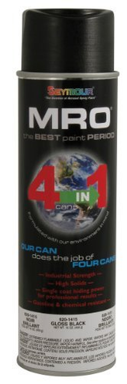 620-1415 Industrial MRO High Solids Spray Paint, Gloss Black – Pack of 6